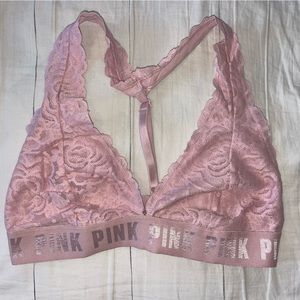 PINK Victorias Secret Halter lightly lined bralette (light pink M)